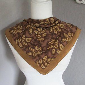 1970s silk fallen leaves scarf